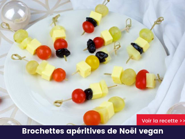 Brochettes apéritives de Noël vegan